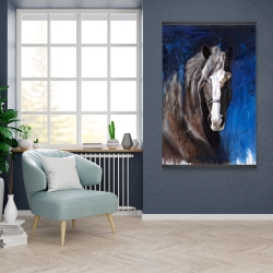 Magnetic 28 x 42 - Brown horse on blue background