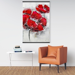 Magnetic 28 x 42 - Abstract and texturized red flowers