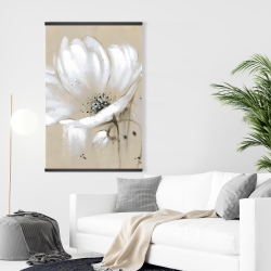 Magnetic 28 x 42 - White abstract wild flower