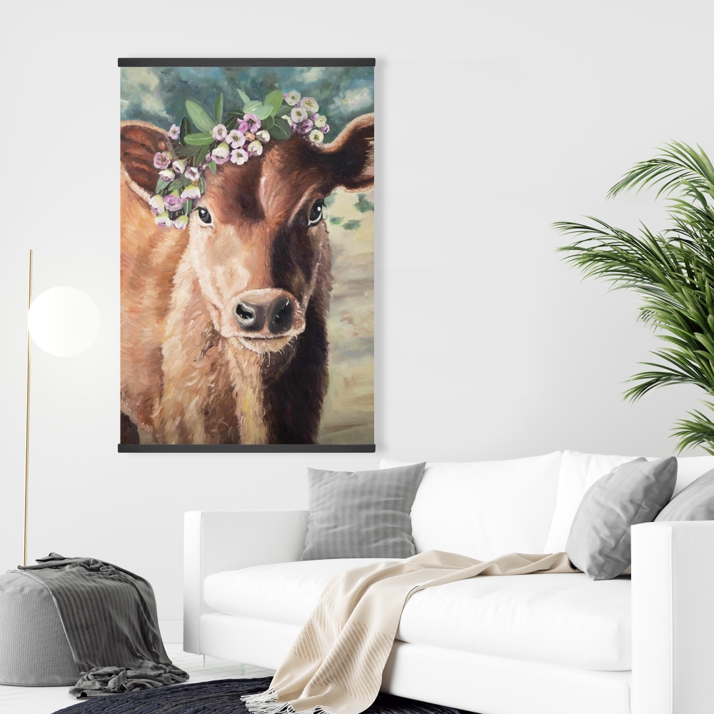 Cute jersey cow | Fine art print on canvas 48