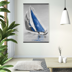 Magnetic 28 x 42 - Gray and blue boat sailing