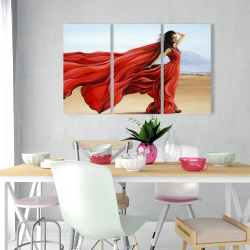 Canvas 24 x 36 - Red dress in the desert