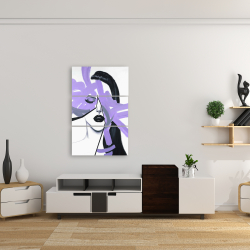 Canvas 24 x 36 - Abstract purple woman portrait