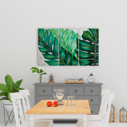 Canvas 24 x 36 - Three big exotic plant leaves