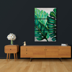 Canvas 24 x 36 - Three big exotic plant leaves