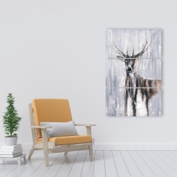 Canvas 24 x 36 - Winter abstract deer