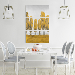 Canvas 24 x 36 - Seven abstract yellow trees