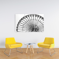 Canvas 24 x 36 - Monochrome ferris wheel