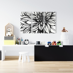 Canvas 24 x 36 - Dahlia flower outline style