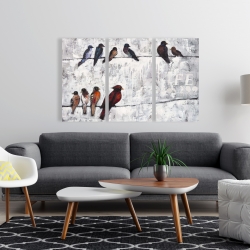 Canvas 24 x 36 - Colorful birds on branches