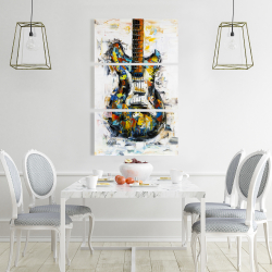 Toile 24 x 36 - Guitare colorée abstraite