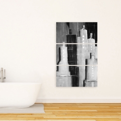 Canvas 24 x 36 - Abstract black and white cityscape