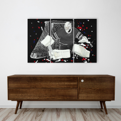 Toile 24 x 36 - Gardien de but défensive hockey