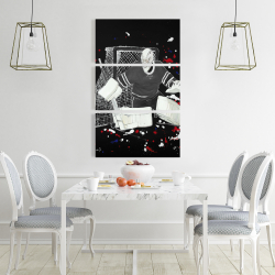 Toile 24 x 36 - Gardien de but défensive hockey