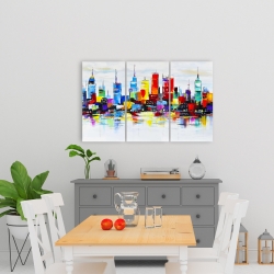 Canvas 24 x 36 - Abstract and colorful city
