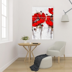 Canvas 24 x 36 - Red poppies with texture