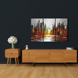 Canvas 24 x 36 - Abstract red skyline