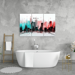 Canvas 24 x 36 - Cityscape with rose gold colors