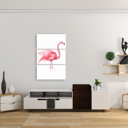Canvas 24 x 36 - Pink flamingo watercolor