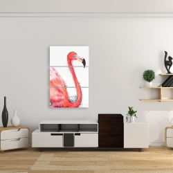 Canvas 24 x 36 - Splashing flamingo