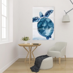 Canvas 24 x 36 - Watercolor blue turtle