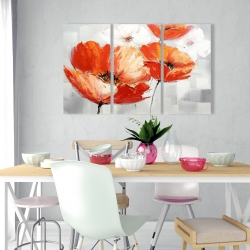 Toile 24 x 36 - Fleurs sauvages rouges dans le vent