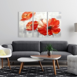 Canvas 24 x 36 - Abstract red wild flowers