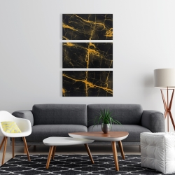 Canvas 24 x 36 - Black and gold marble texture