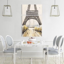 Toile 24 x 36 - Tour eiffel et oiseaux en vol