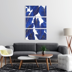 Canvas 24 x 36 - Tropical abstract blue leaves