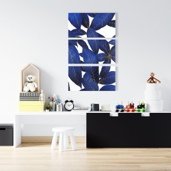 Canvas 24 x 36 - Abstract modern blue leaves