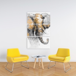 Canvas 24 x 36 - Beautiful golden elephant