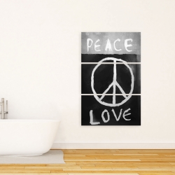 Canvas 24 x 36 - Peace love monochrome