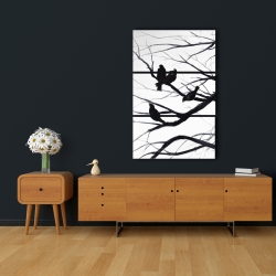 Canvas 24 x 36 - Birds and branches silhouette