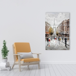 Canvas 24 x 36 - Paris busy street