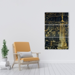 Canvas 24 x 36 - Gold city blue print