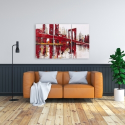 Canvas 24 x 36 - Abstract and industrial red bridge