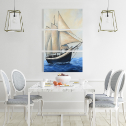 Canvas 24 x 36 - Ship gently sailing by a sunny day