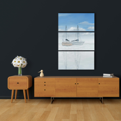 Canvas 24 x 36 - Two sailboats on the quiet lake