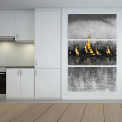 Canvas 40 x 60 - Gold sailboats