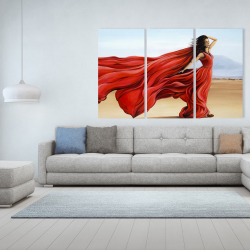 Canvas 40 x 60 - Red dress in the desert