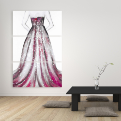 Toile 40 x 60 -  robe de princesse rose