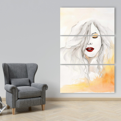 Canvas 40 x 60 - Woman with red lips