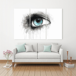 Canvas 40 x 60 - Blue eye in watercolor