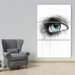 Canvas 40 x 60 - Blue eye in watercolor