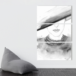 Canvas 40 x 60 - Mysterious lady with a hat