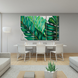 Canvas 40 x 60 - Three big exotic plant leaves