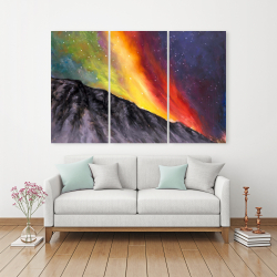 Canvas 40 x 60 - Aurora borealis in the mountain