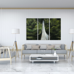 Canvas 40 x 60 - Suspended bridge in the forest