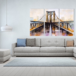 Canvas 40 x 60 - Colorful brooklyn bridge